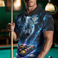 Load image into Gallery viewer, Custom Blue Horror Wolf Billiard Shirts For Men Thunder Lightning Billiard Team League Jerseys NYN3014