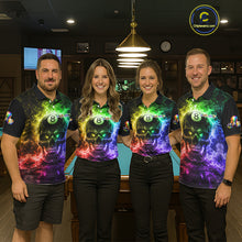 Load image into Gallery viewer, Fire Flame Skull Pool 8 Ball &amp; 9 Ball Billiard Shirt For Women Custom Billiard Team Attire|Colorful NYN2665