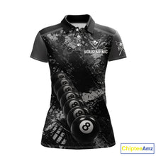 Load image into Gallery viewer, Aim Shoot Swear Repeat Ball Pool Women Polo &amp; 1/4-Zip Team Shirt Custom 8 Ball Billiards Apparel NYN2466