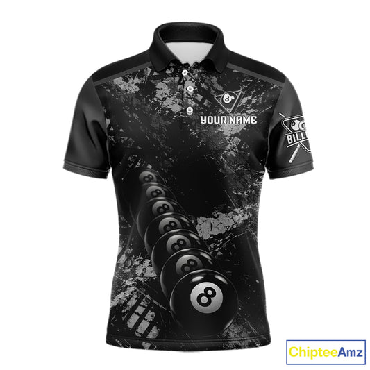 Aim Shoot Swear Repeat Holding 8 Ball Pool Men Billiard Team Shirt Custom Ball Billiards Apparel NYN2467