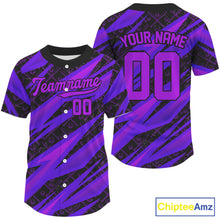 Load image into Gallery viewer, Custom Black And Purple Baseball Jerseys For Men Youth Baseball Tournament Jerseys NYN1398