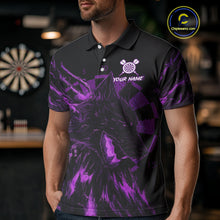 Load image into Gallery viewer, Custom Black-Purple Wolf Grunge Dart Jersey For Men Horror Grunge Dart Team Jerseys NYN1402