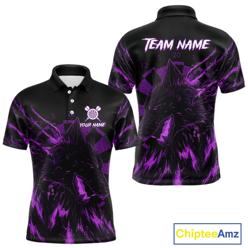 Custom Black-Purple Wolf Grunge Dart Jersey For Men Horror Grunge Dart Team Jerseys NYN1402