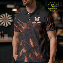 Load image into Gallery viewer, Custom Black-Orange Wolf Grunge Dart Jersey For Men Horror Grunge Dart Team Jerseys NYN1404
