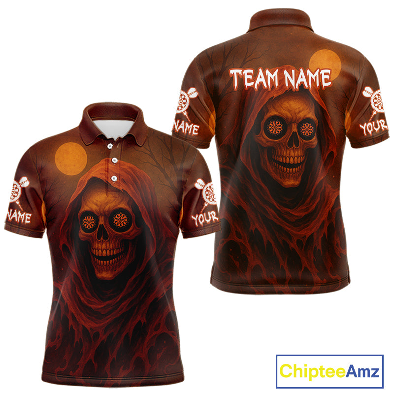 Custom Spooky Skull Dartboard Halloween Dart Jersey For Men Hallows’ Eve Dart Team Jerseys NYN1401