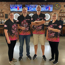 Load image into Gallery viewer, Custom Red Flames Shark And Skull 3D Women Darts Polo League Shirts Funny Dart Jerseys NYN2204