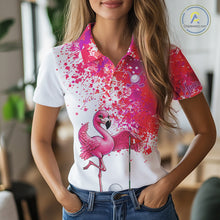 Load image into Gallery viewer, Funny Women Golf Polo Shirt Custom Winner Flamingo Pink Splatter Golf Clothing Shirts, Golf Gifts NYN2875