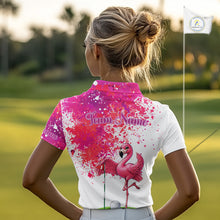 Load image into Gallery viewer, Funny Women Golf Polo Shirt Custom Winner Flamingo Pink Splatter Golf Clothing Shirts, Golf Gifts NYN2875