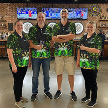 Load image into Gallery viewer, Cheer Beer &amp; Play Dartboard Shamrock Men Darts Quarter-Zip Shirt Custom St Patrick's Day Darts Jersey NYN2534