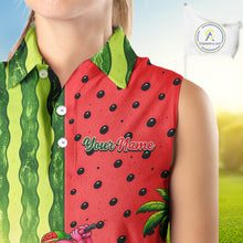 Load image into Gallery viewer, Funny Watermelon Sleeveless Polo Shirt Womens Golf Polo Shirts Custom Tropical Flamingo Golf Shirts NYN2878