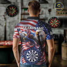Load image into Gallery viewer, American Flag Eagle Freedom Dartboard Dart Polo Shirt Custom Patriotic Men Dart Team Jerseys NYN2541