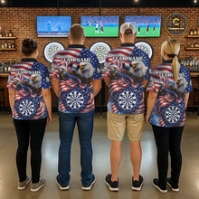 Load image into Gallery viewer, American Flag Eagle Freedom Dartboard Dart Polo Shirt Custom Patriotic Women Dart Team Jerseys NYN2541