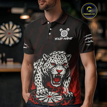Load image into Gallery viewer, Custom Black And Red Panther Horror Dartboard Dart Polo Shirt For Men Dart Team Jersey NYN1499