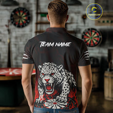 Load image into Gallery viewer, Custom Black And Red Panther Horror Dartboard Dart Polo Shirt For Men Dart Team Jersey NYN1499
