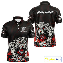 Load image into Gallery viewer, Custom Black And Red Panther Horror Dartboard Dart Polo Shirt For Men Dart Team Jersey NYN1499