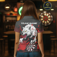 Load image into Gallery viewer, Custom Black &amp; Red Horror Wolf 3D Dartboard Dart vPolo Jerseys Dart Team Shirts NYN1754