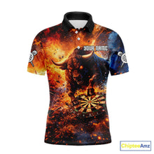 Load image into Gallery viewer, Colorful Splatter Funny Bull Cracked Dartboard Men Dart Polo Shirts Custom Dart Team Jerseys NYN2730