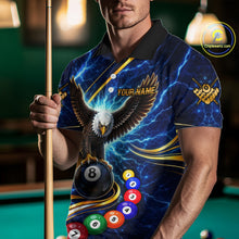 Load image into Gallery viewer, Thunder Lightning Blue Horror Eagle 8 Ball Pool Billiard Shirt For Men Custom Billiard Team Jersey NYN2939