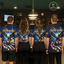 Load image into Gallery viewer, Thunder Lightning Blue Horror Eagle 8 Ball Pool Billiard Shirt For Men Custom Billiard Team Jersey NYN2939