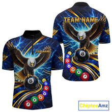 Load image into Gallery viewer, Thunder Lightning Blue Horror Eagle 8 Ball Pool Billiard Shirt For Men Custom Billiard Team Jersey NYN2939