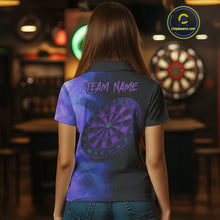 Load image into Gallery viewer, Custom Purple Cobras Dartboard Dart Polo Shirt For Women Grunge Dart Tournament Jerseys NYN1521