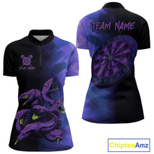 Load image into Gallery viewer, Custom Purple Cobras Dartboard Dart 1/4-Zip Shirt For Women Grunge Dart Tournament Jerseys NYN1521