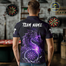 Load image into Gallery viewer, Purple Dartboard Lightning Dragon Stone Custom Mens Polo Dart Shirt Dart Team Jerseys NYN1778