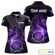 Load image into Gallery viewer, Purple Dartboard Lightning Dragon Stone Custom Mens Polo Dart Shirt Dart Team Jerseys NYN1778