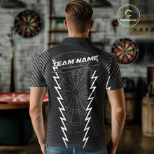 Load image into Gallery viewer, Custom Black Grey Dartboard Dart Men Polo Shirt Outfits Dart Team Jerseys NYN1529