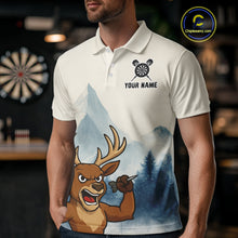 Load image into Gallery viewer, Custom Icy Brown Deer Dart Arrow Dart Team Men Polo Shirt Funny Dart Jerseys NYN1539