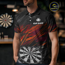 Load image into Gallery viewer, Custom Black Orange Funny Lobster Grunge Dart Men Polo Shirt Dart Team Jerseys NYN1541