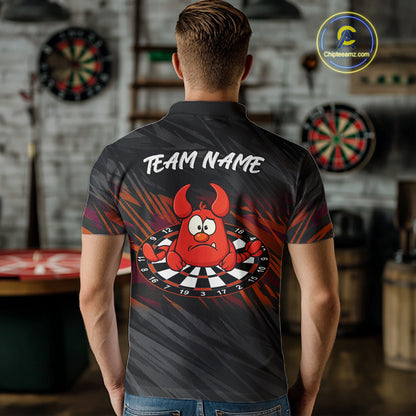 Custom Black Orange Funny Lobster Grunge Dart Men Polo Shirt Dart Team Jerseys NYN1541