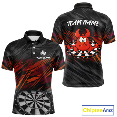 Custom Black Orange Funny Lobster Grunge Dart Men Polo Shirt Dart Team Jerseys NYN1541