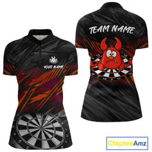 Load image into Gallery viewer, Custom Black Orange Funny Lobster Grunge Dart Women Quarter-Zip Shirt Dart Team Jerseys NYN1541