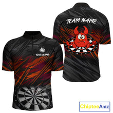 Load image into Gallery viewer, Custom Black Orange Funny Lobster Grunge Dart Men Quarter-Zip Shirt Dart Team Jerseys NYN1541