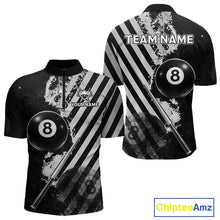 Load image into Gallery viewer, Black And Grey Grunge Pool 8 Ball Men Billiard Shirt Personalized Graffiti Billiard Attire NYN2595