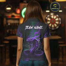 Load image into Gallery viewer, Custom Purple Smokes Funny Cobra Dartboard Women Darts Polo Shirt, Outfits Dart Jerseys NYN1814
