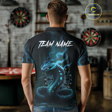 Load image into Gallery viewer, Custom Turquoise Smokes Funny Cobra Dartboard Men Darts Polo Shirt, Outfits Dart Jerseys NYN1815