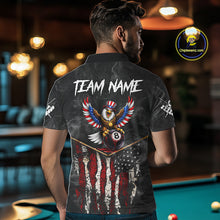 Load image into Gallery viewer, Smoke Grunge US Flag Eagle 8 Ball Cue Billiard Pool Shirt For Men Custom Patriotic Billiard Appeal NYN2763
