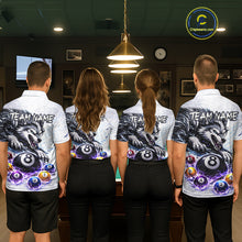 Load image into Gallery viewer, Funny Black-White Wolf Thunder Pool Ball Billiard Shirt For Women Custom Ball 8 Billiard Attire NYN2614