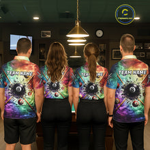 Load image into Gallery viewer, Personalized Crack Pool 8 Ball Women Billiard Team Shirt Colorful Thunder Billiard Attire NYN2368