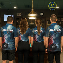 Load image into Gallery viewer, US Flag Smoke 8 Ball Women Billiard Polo &amp; 1/4-Zip Shirt Custom Skull Pool Billiard Team Apparel NYN2383