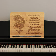 Load image into Gallery viewer, Inspirational Bamboo Book Stand Appreciation Gift, Thank You Gifts, Motivational Reading Stand
