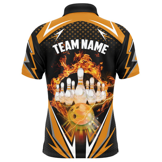 Orange Bowling Shirt Camo Bowling Shirt Customized Flame Bowling Jersey Unisex Polo Shirt for Men QZT259