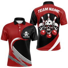 Load image into Gallery viewer, Custom Red Skull Bowling Shirt Polo Bowling Jersey for Men Women Bowling Outfit QZT671