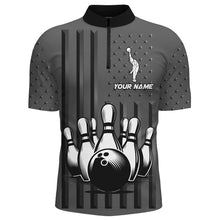 Load image into Gallery viewer, Personalized Bowling Shirt for Men Camo Bowling Jersey 1/4 Zip Shirt Unisex QZT276