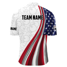 Load image into Gallery viewer, American Flag Bowling Shirt Bowling Team League Quarter Zip Bowling Shirt for Men QZT257