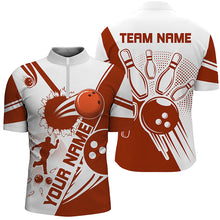 Load image into Gallery viewer, Personalized Bowling Shirt for Men Bowling Team League 1/4 Zip Shirt for Men QZT408