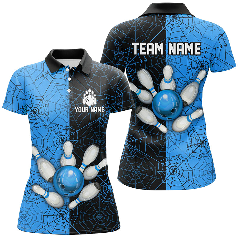 Custom Camo Polo Bowling Shirt Women Spider Bowling Team Jersey Multicolor QZT458