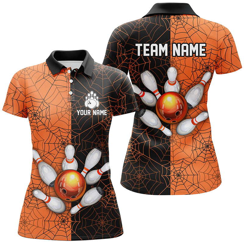 Custom Camo Polo Bowling Shirt Women Spider Bowling Team Jersey Multicolor QZT458